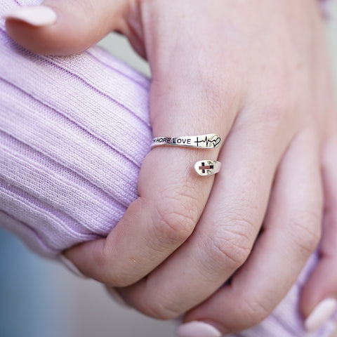 Sterling Silver Faith Hope Love Ring