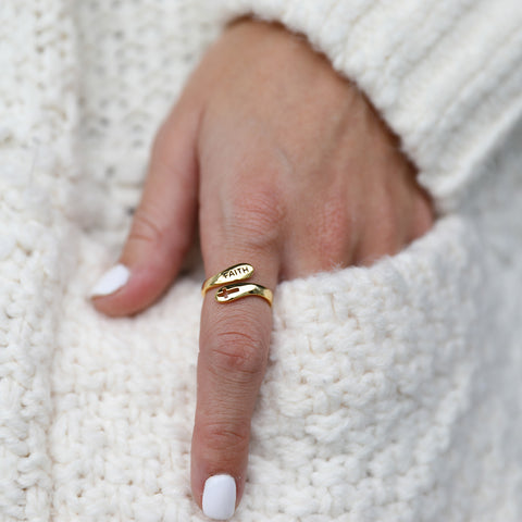 Gold Plated Faith Ring